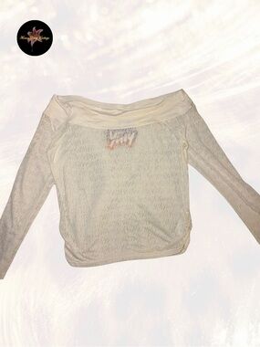 NWT YITTY Major Label Off The Shoulder Pullover White